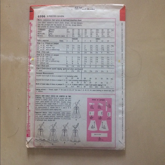 Vintage 1975 Simplicity 6996 Child’s Dress Pattern - Picture 2 of 10